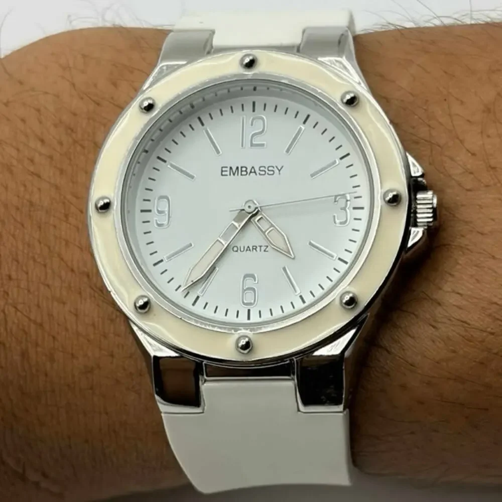 Silver & White Embassy Men’s Watch